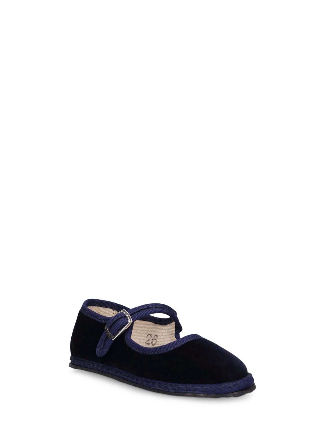 Shop Vibi Venezia Cotton Velvet Mary Jane Loafers In Dunkelblau