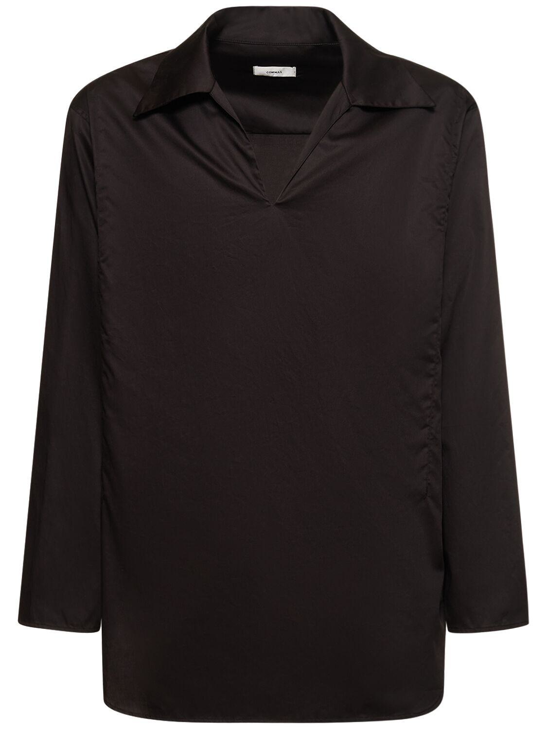 Commas Spread Collar Relaxed Fit Shirt In Black