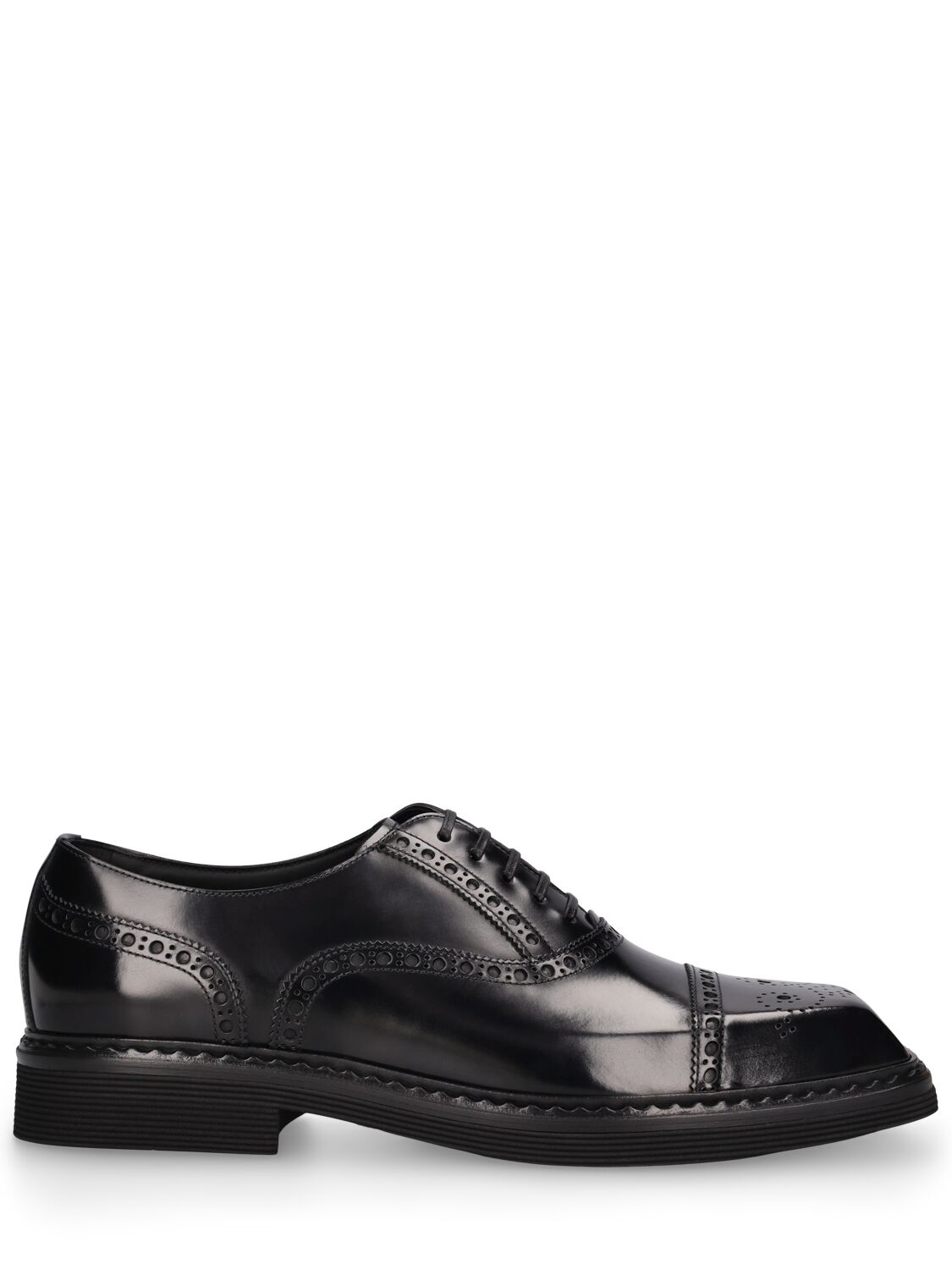 Dolce & Gabbana City Trek Squared Derby Lace-up Shoes In Black