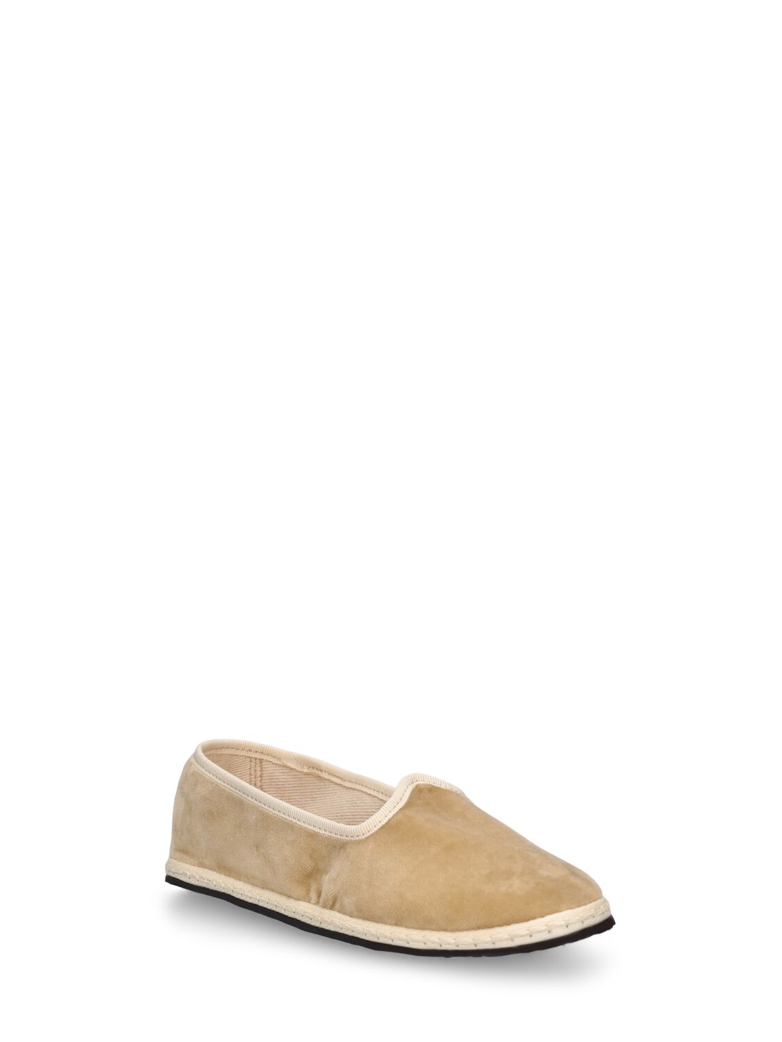 Shop Vibi Venezia Cotton Velvet Loafers In Beige