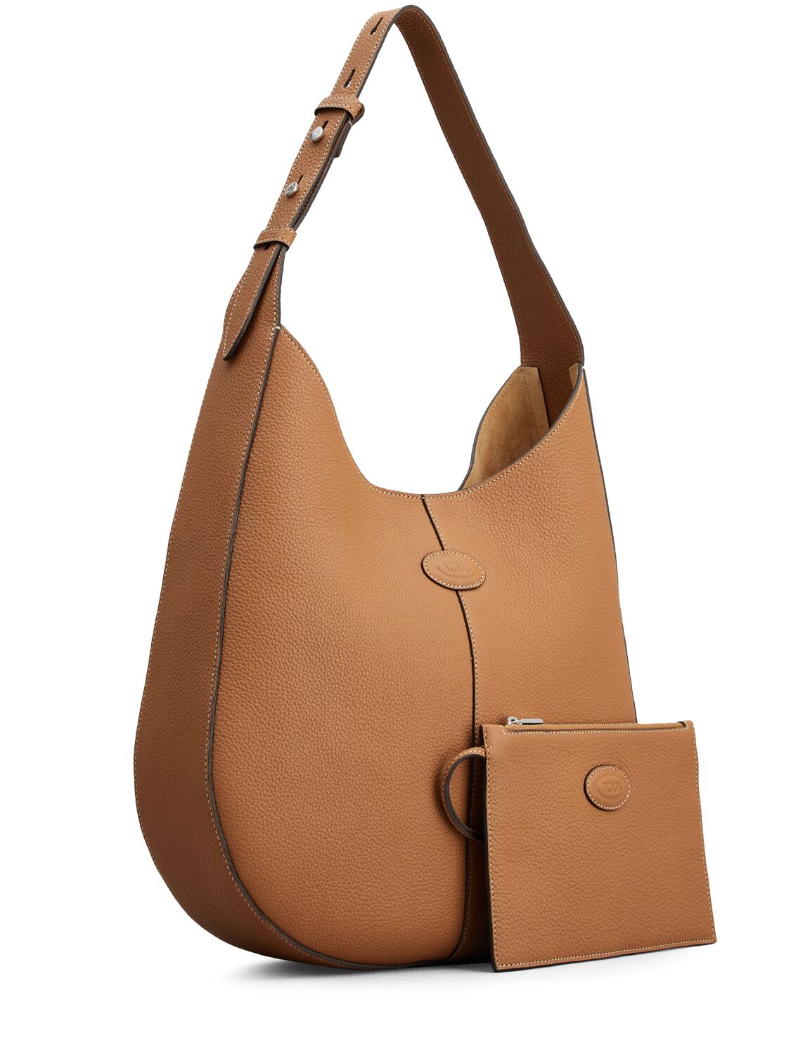 Shop Tod's Small Sacca Oboe Leather Bag In Kenia Scuro
