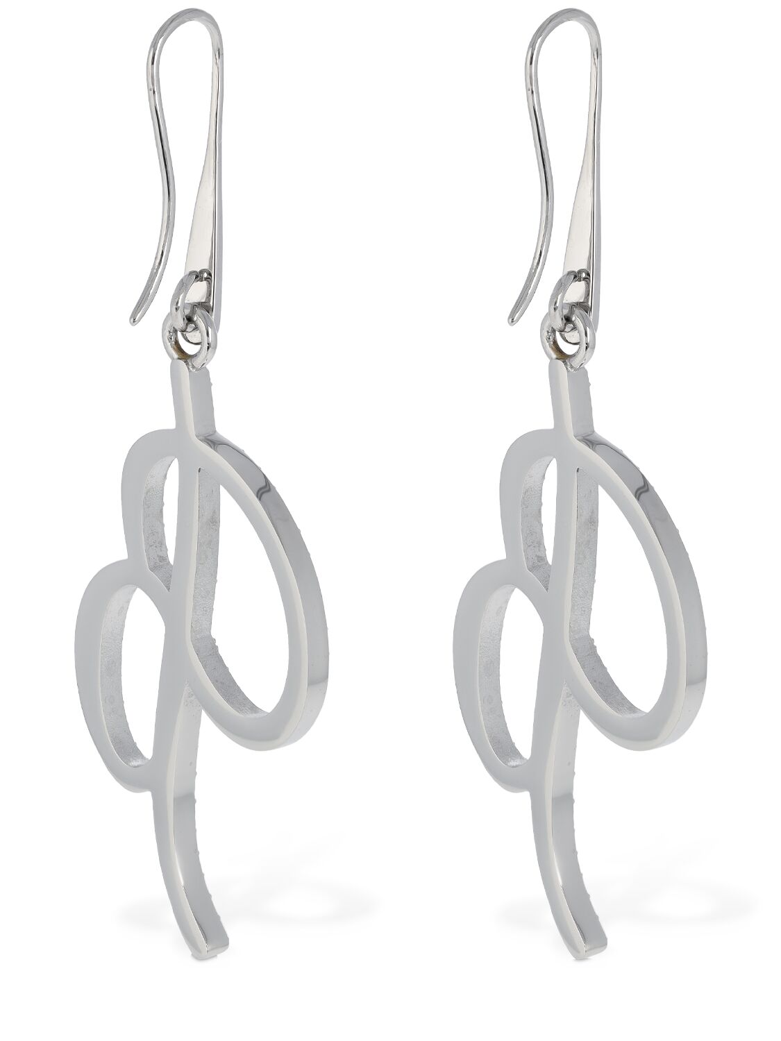 Shop Blumarine B Logo Crystal Earrings In 银色