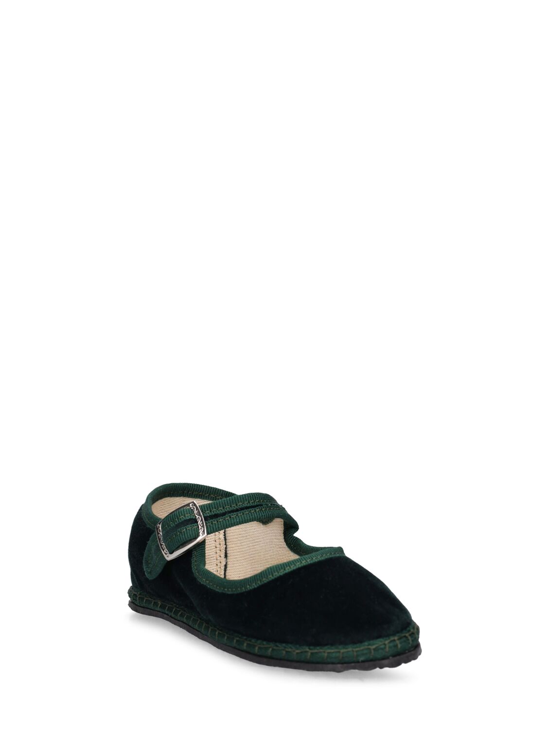 Shop Vibi Venezia Cotton Velvet Mary Jane Loafers In Waldgrün