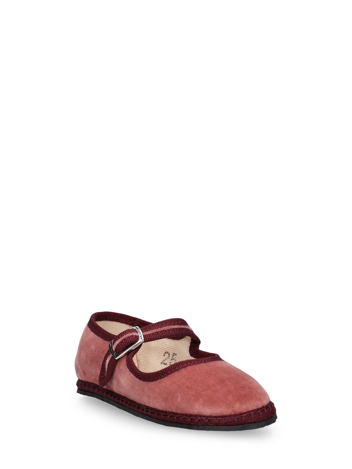 Shop Vibi Venezia Cotton Velvet Mary Jane Loafers In Rosa,bordeaux