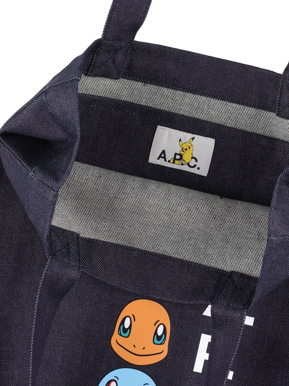 Shop Apc X Pokémon Denim Tote Bag In Indigo