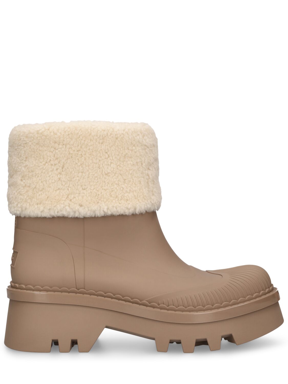 CHLOÉ 40mm Raina Rubber & Shearling Boots