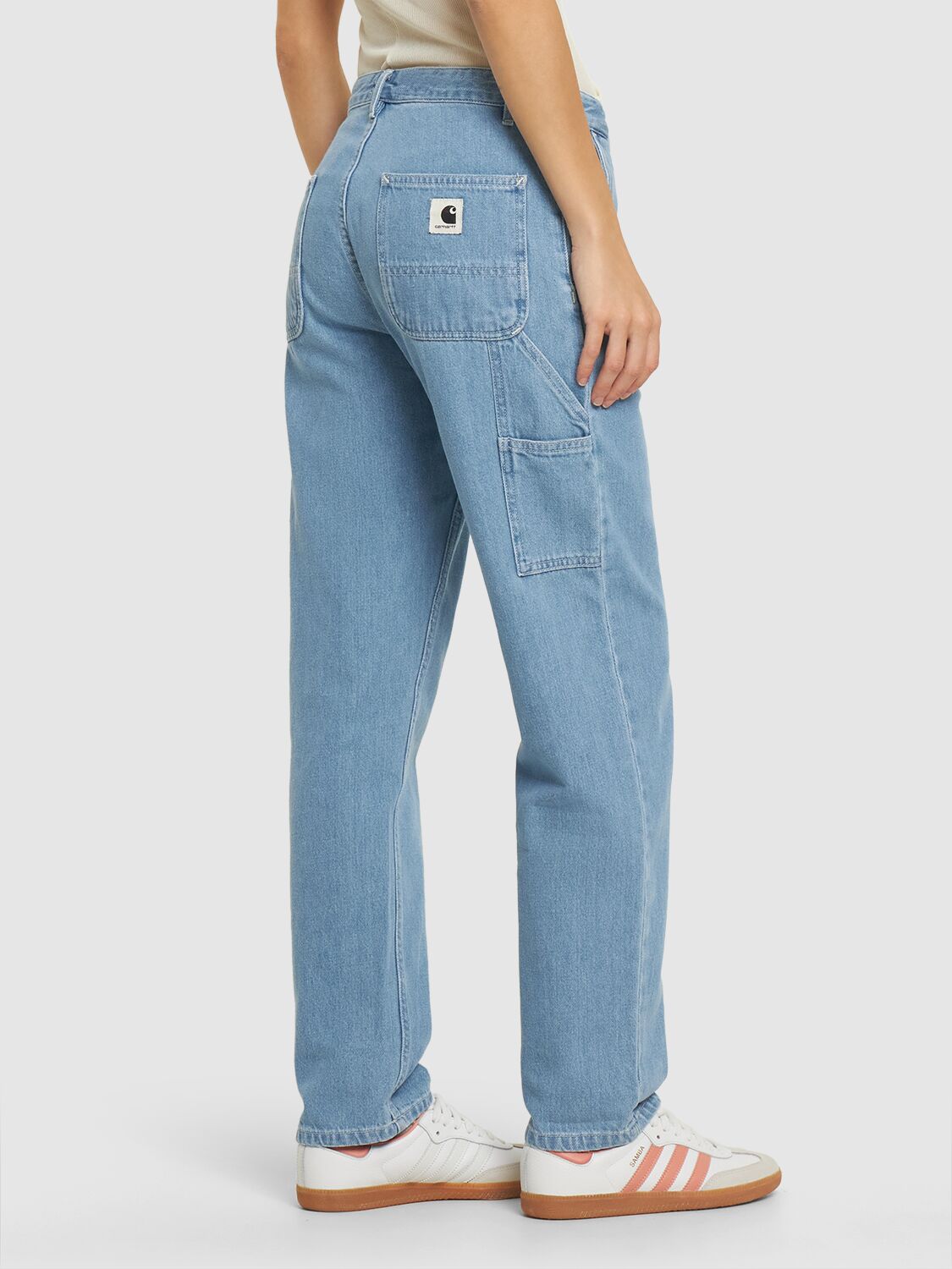 Shop Carhartt Pierce Boyfriend Fit Jeans In Blue Stone Wash