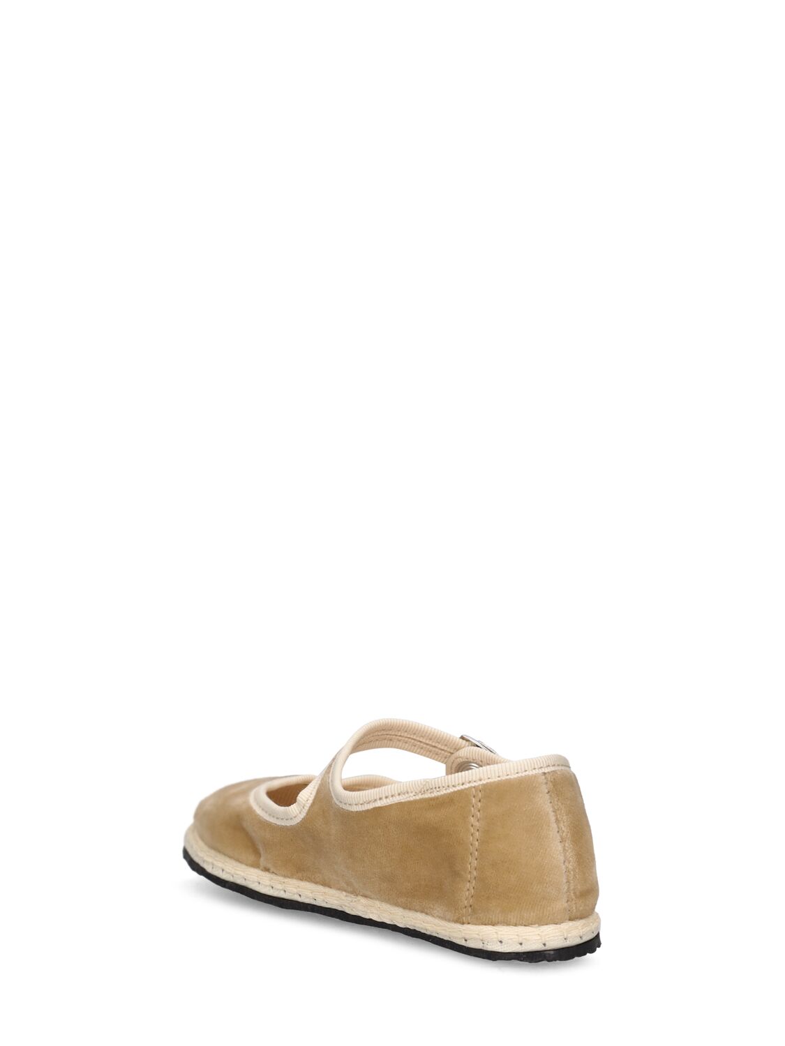 Shop Vibi Venezia Cotton Velvet Mary Jane Loafers In Beige