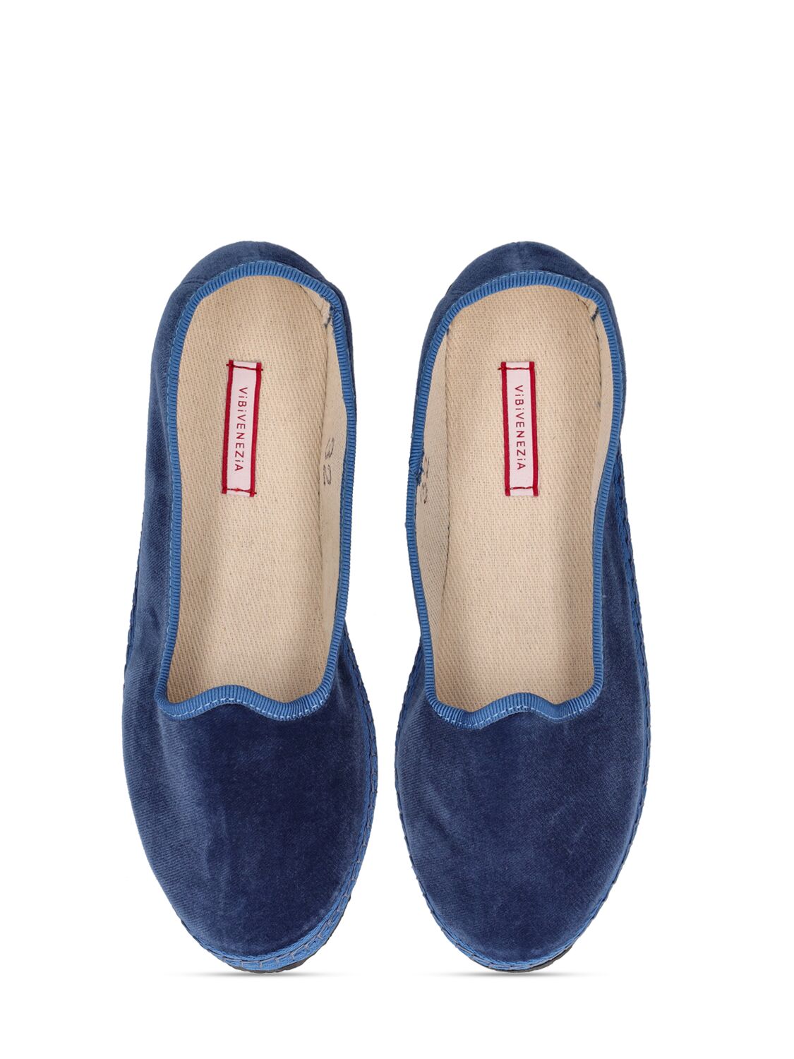Vibi Venezia Cotton Velvet Loafers In Blue