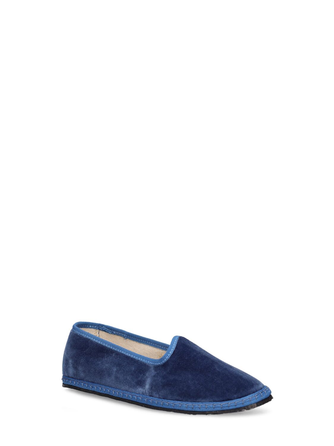 Vibi Venezia Cotton Velvet Loafers In Blue