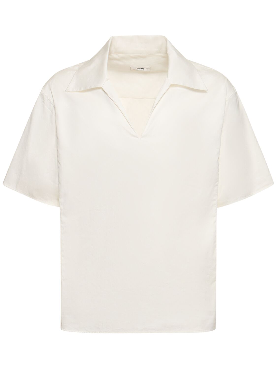 Commas 阔领短袖boxy版型衬衫 In White