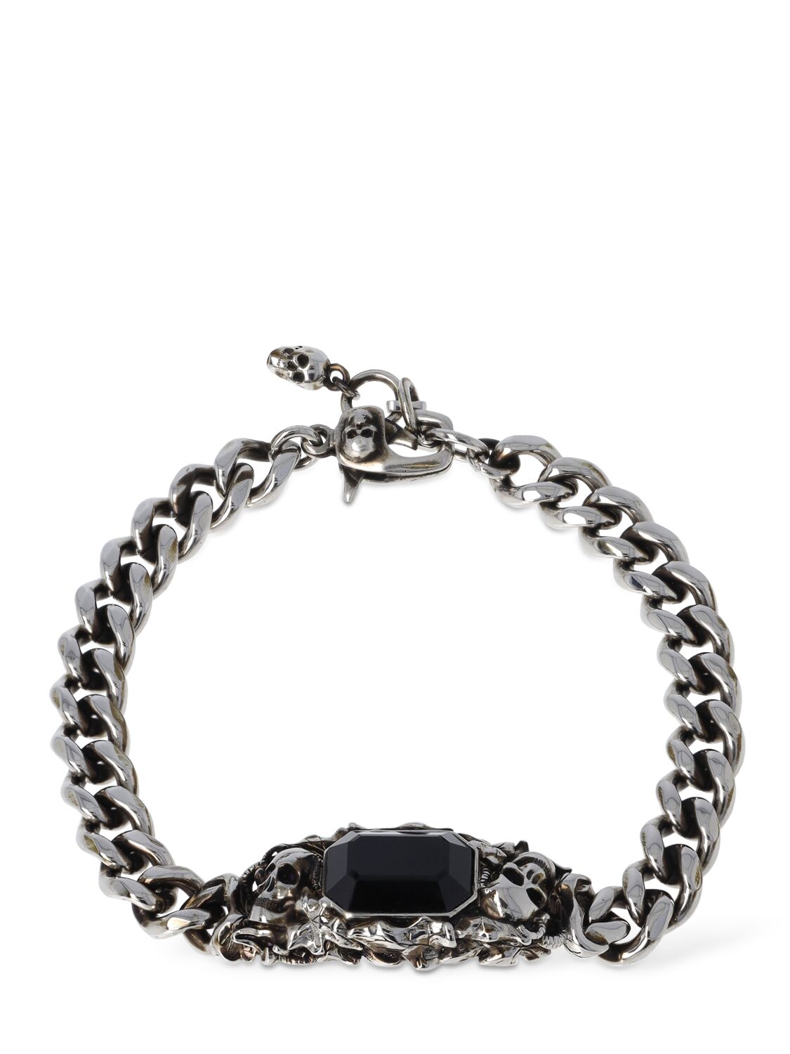 Ivy Skull Brass Chain Bracelet