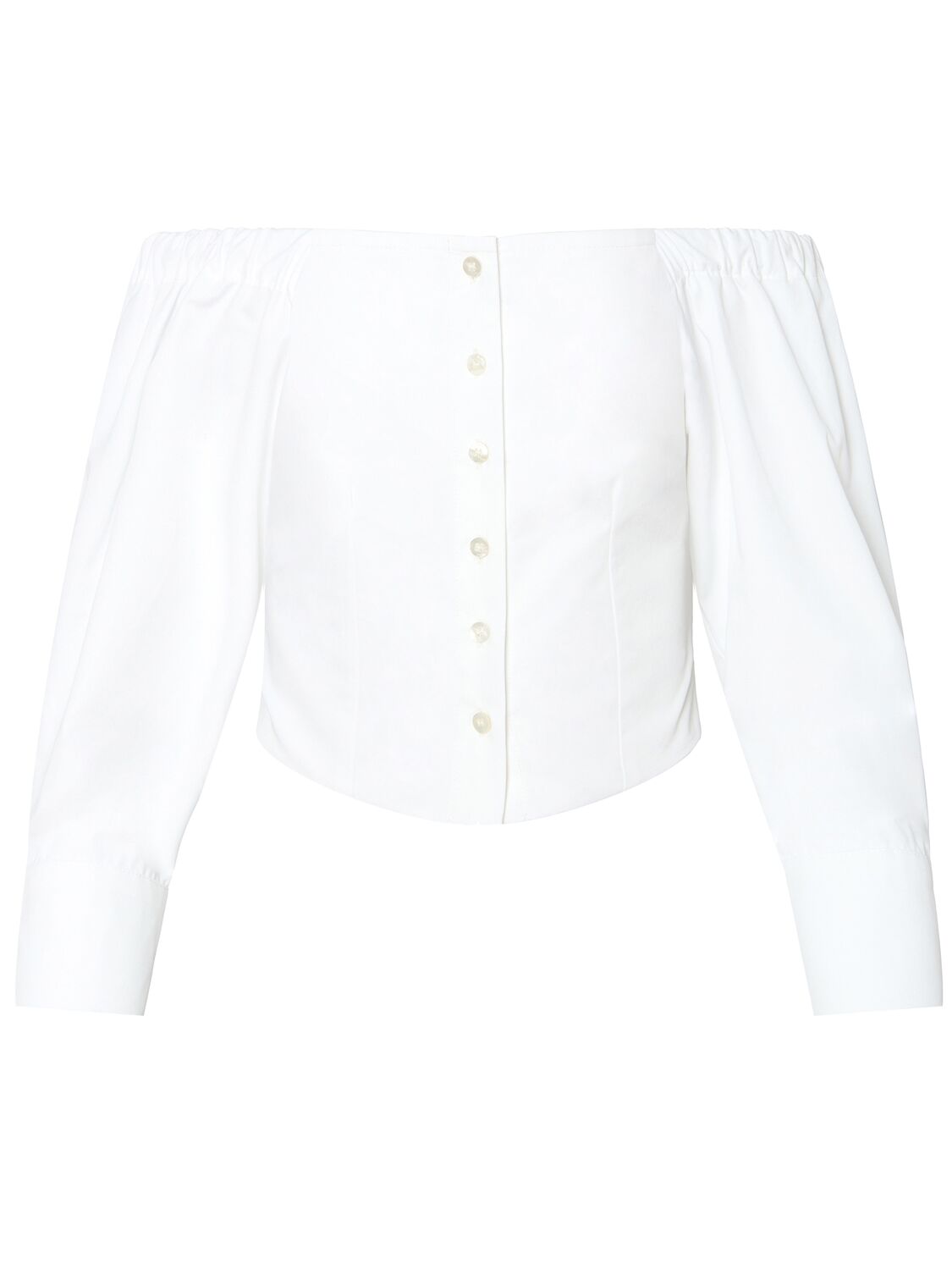 Shop Altuzarra Hailey Cotton Blend Crop Top In White