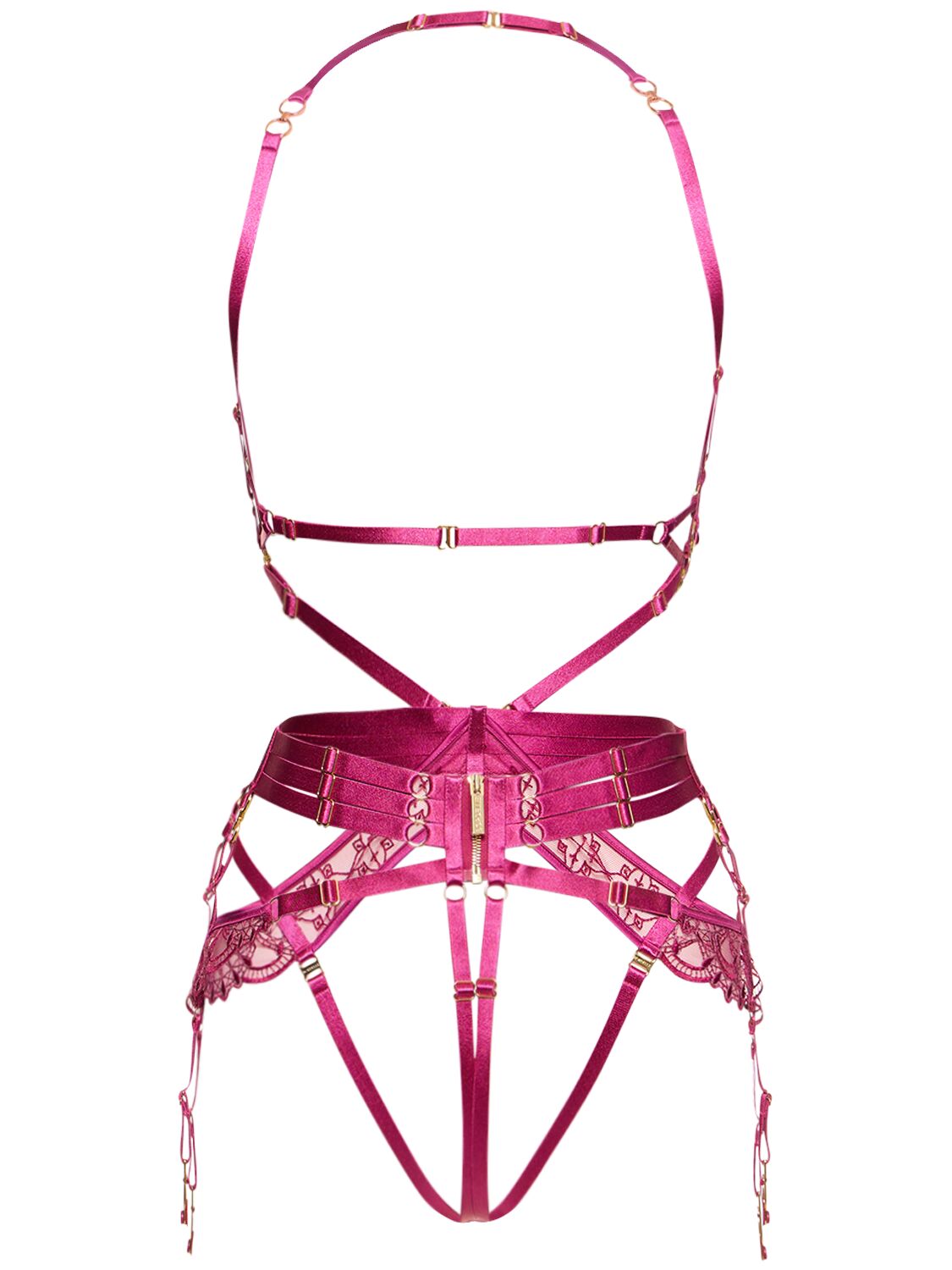 Shop Bordelle Mari Suspender Harness W/strap Details In Lila