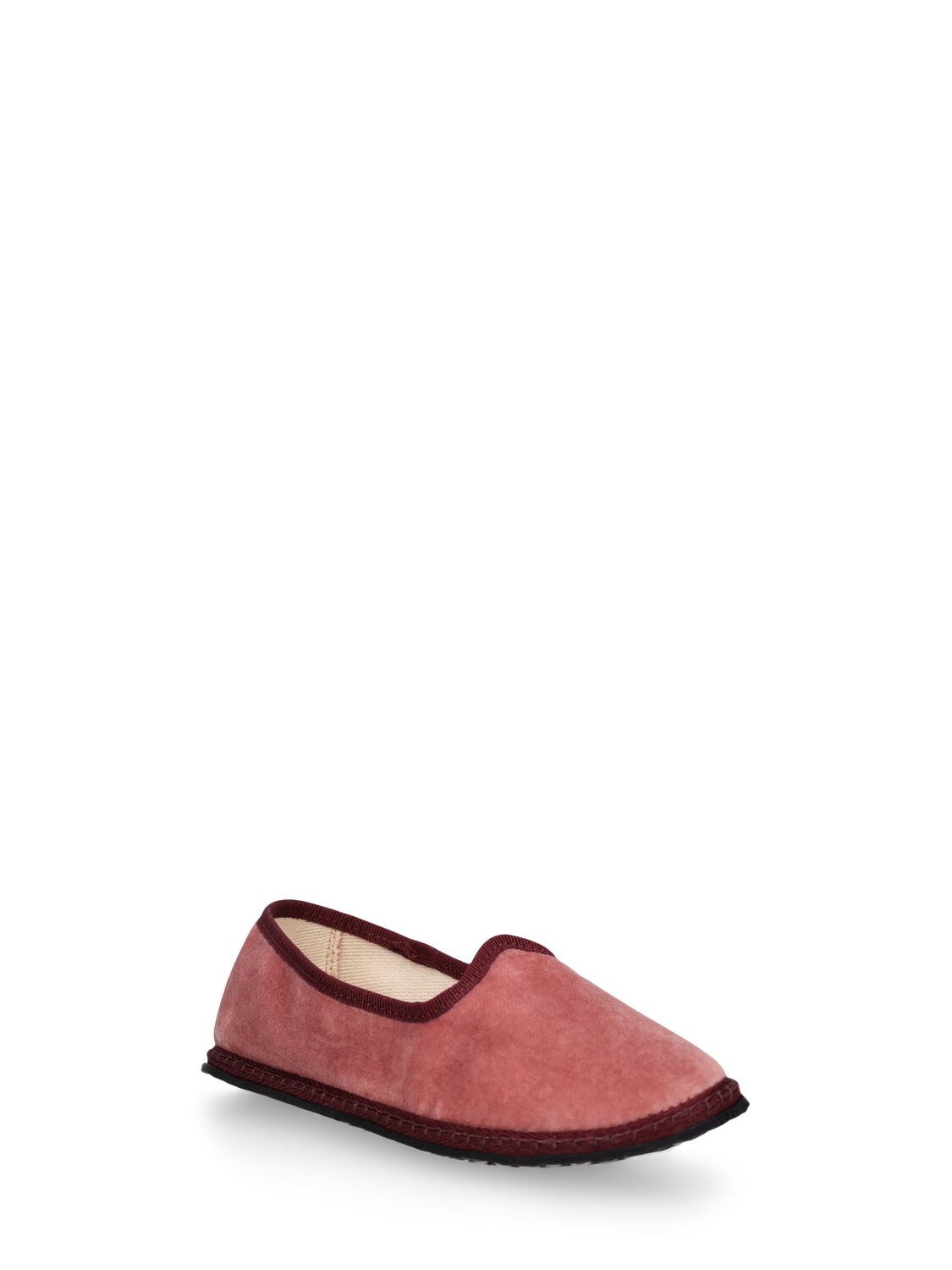 Shop Vibi Venezia Cotton Velvet Loafers In Rosa,bordeaux