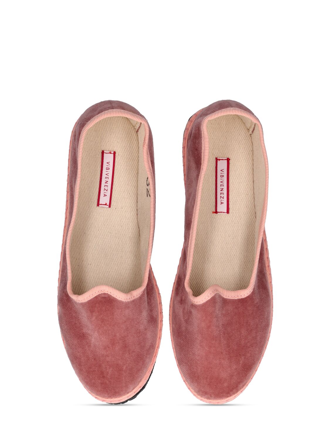 Vibi Venezia Cotton Velvet Loafers In Dark Pink