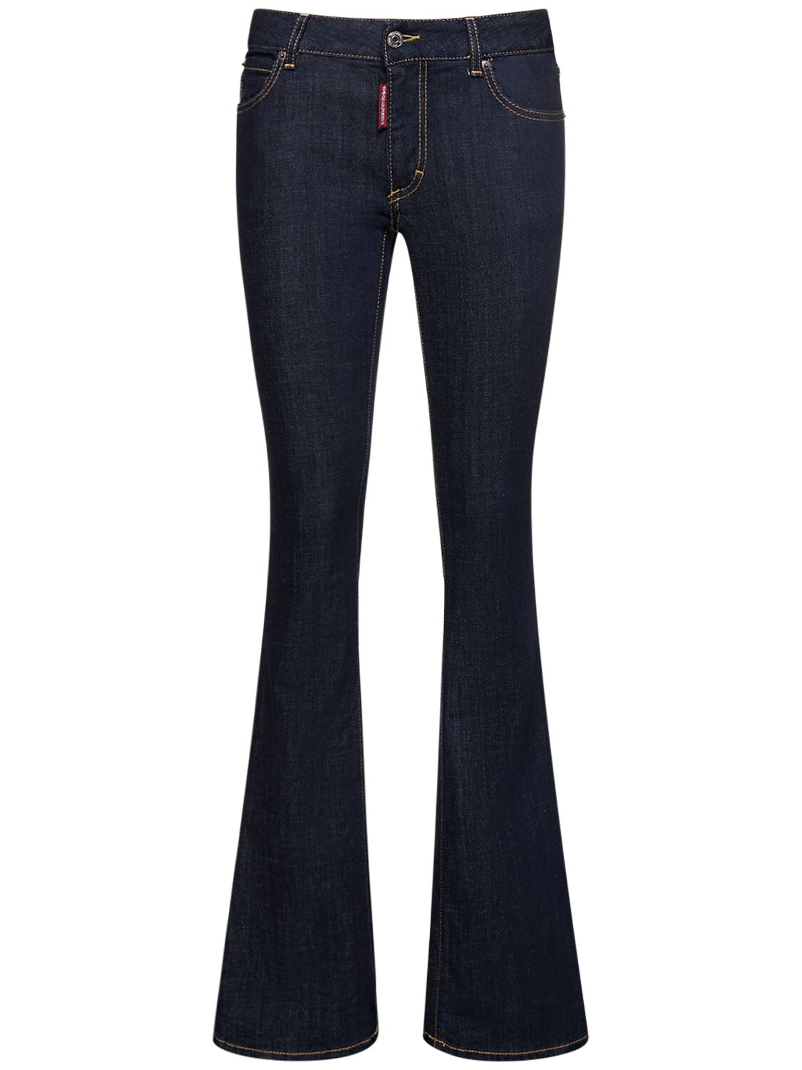 Image of Denim Mid-rise Flared Jeans