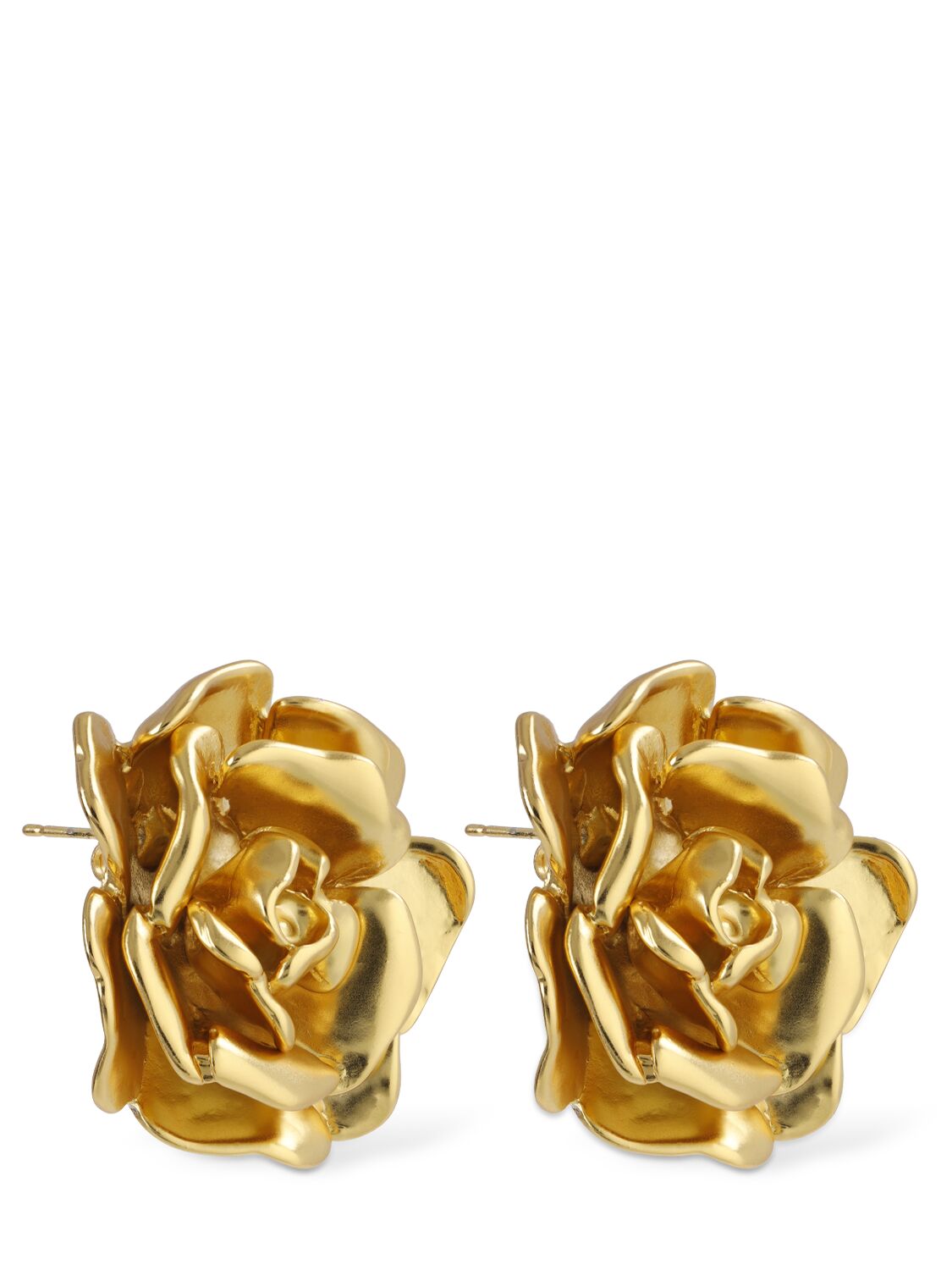 Shop Blumarine Rose Stud Earrings In Gold