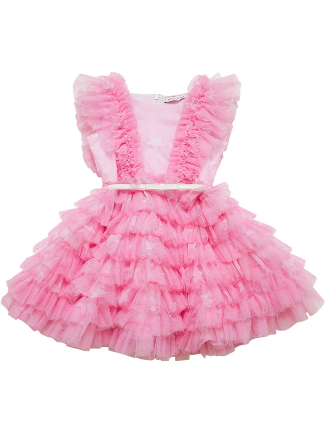 Monnalisa Kids' Tulle Dress W/ruffles In Pink