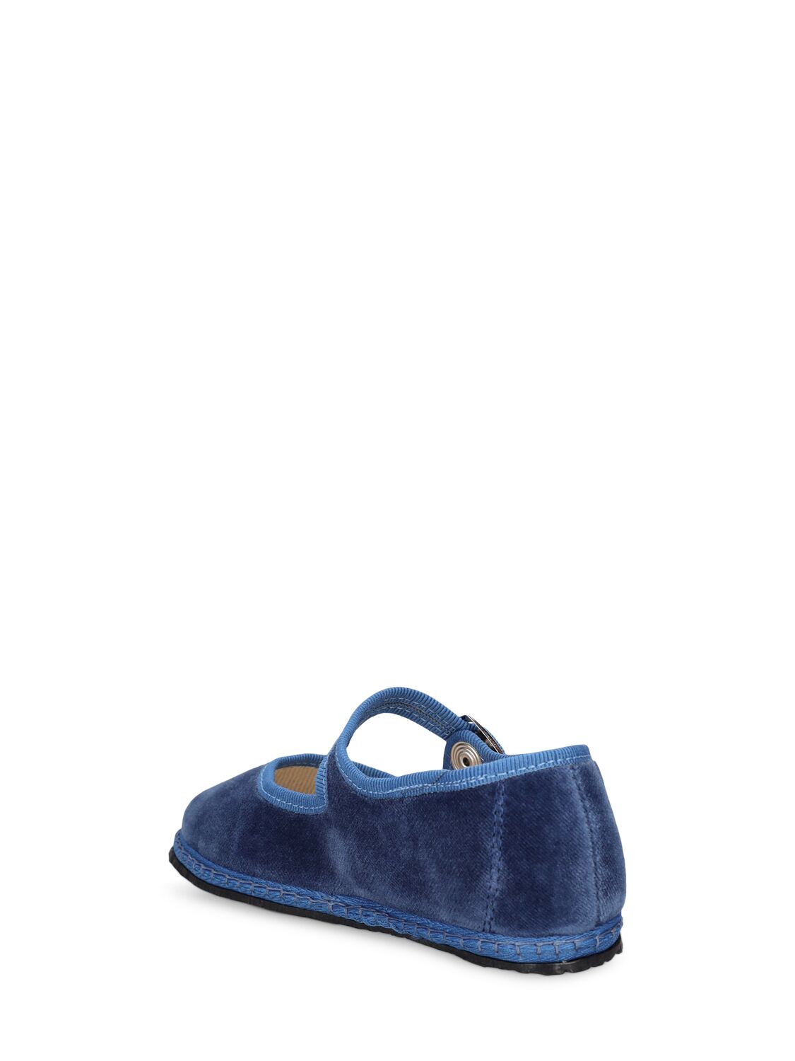 Shop Vibi Venezia Cotton Velvet Mary Jane Loafers In Blau