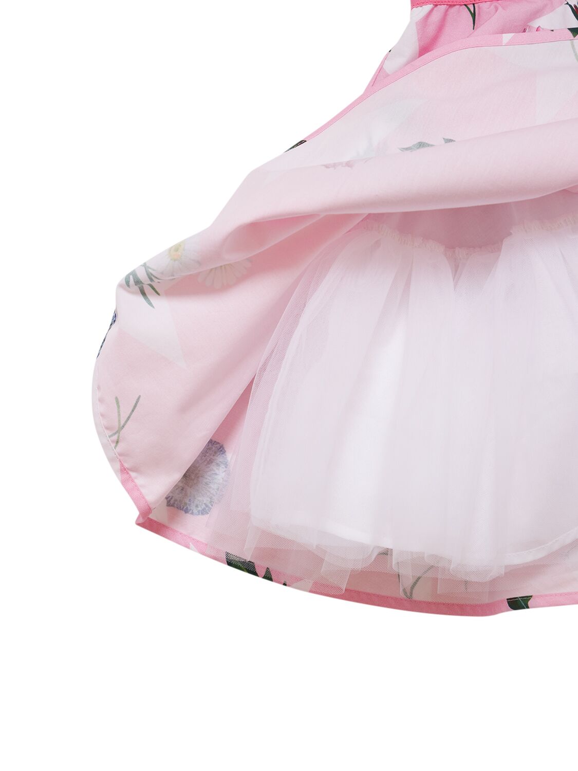 Shop Monnalisa Printed Cotton Poplin Dress In Pink,multi