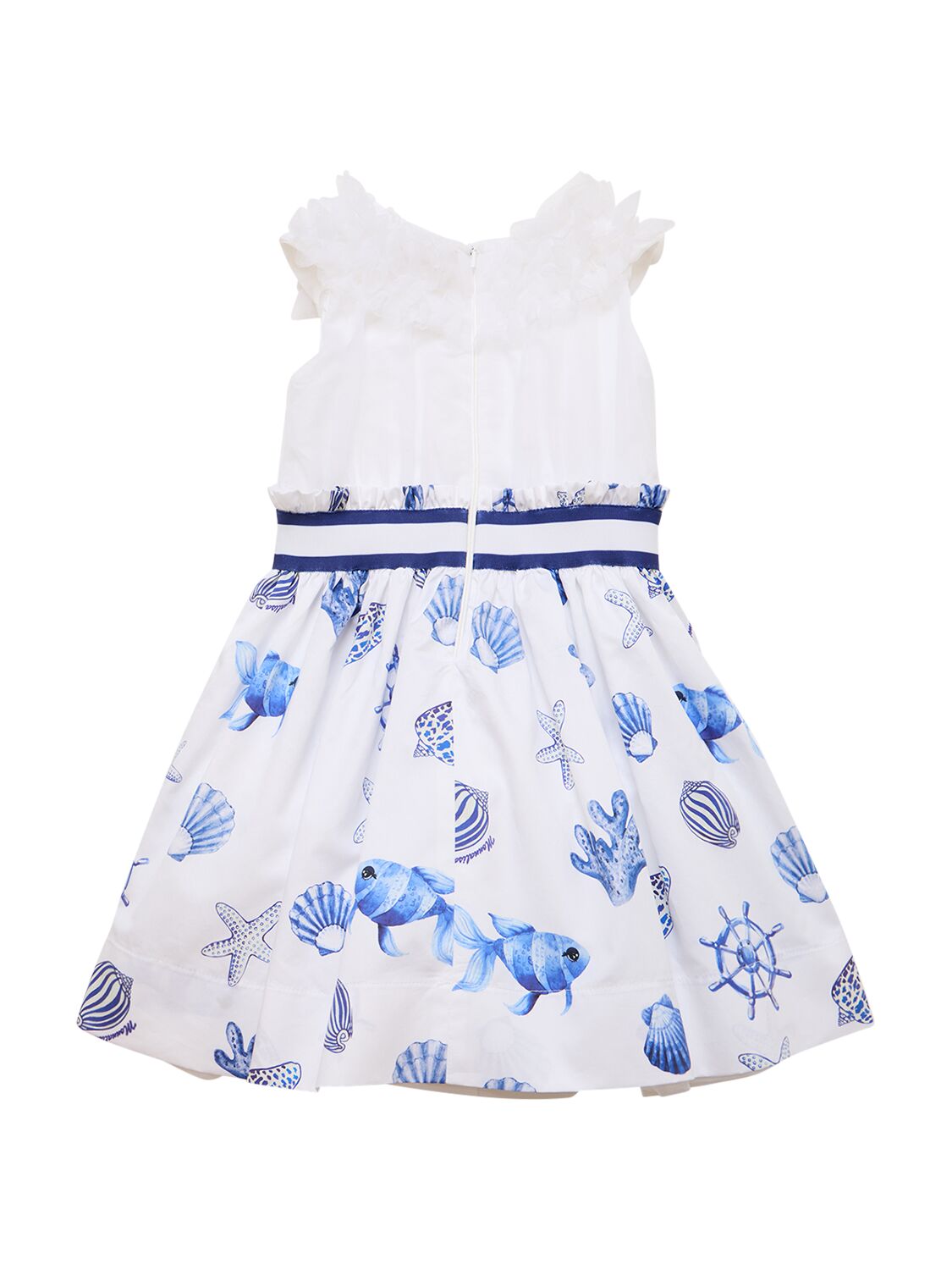 MONNALISA PRINTED COTTON SATIN DRESS 