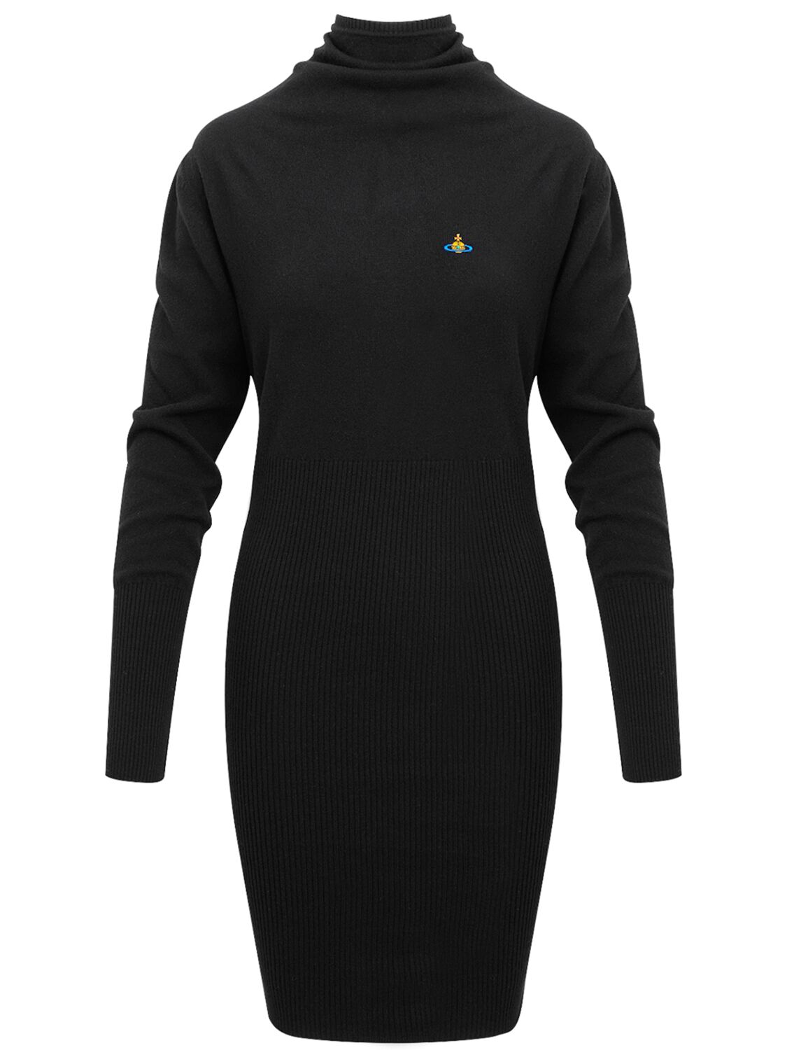 Shop Vivienne Westwood Bea Wool & Cashmere L/s Mini Dress In Black