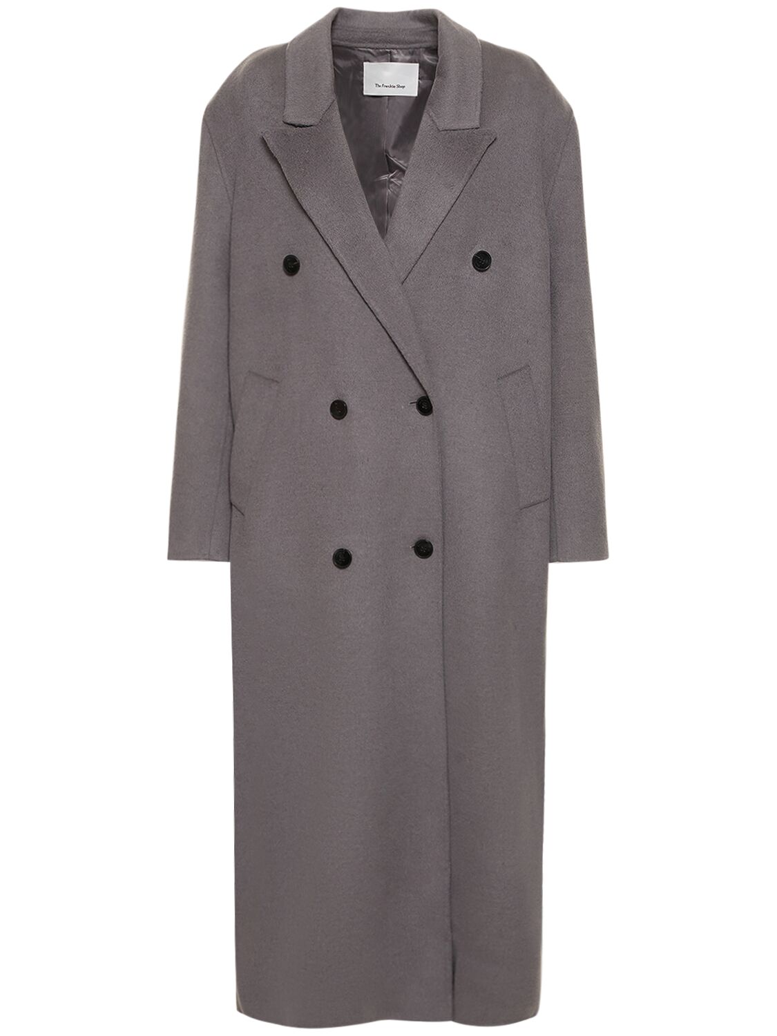 THE FRANKIE SHOP GAIA DOUBLE BREASTED WOOL LONG COAT