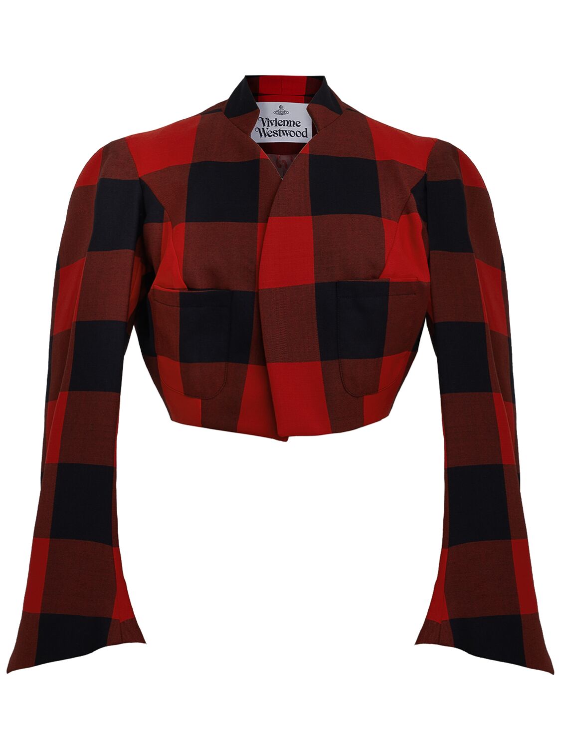 Vivienne Westwood 格纹羊毛短款夹克 In Red-black