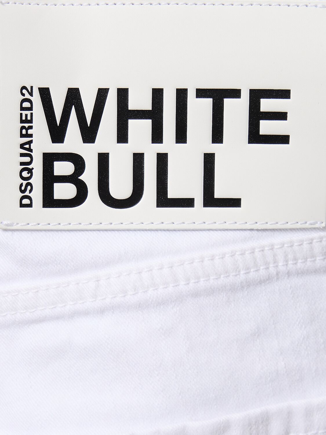 Shop Dsquared2 Skater White Bull Cotton Denim Jeans