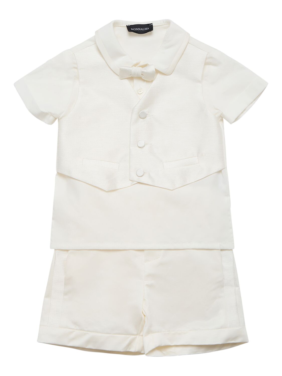 Monnalisa Kids' Cotton Jersey T-shirt & Shorts In Off White