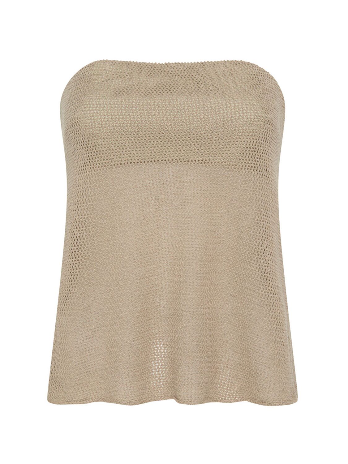 St.agni Recycled Mesh Knit Tube Top In 그레이