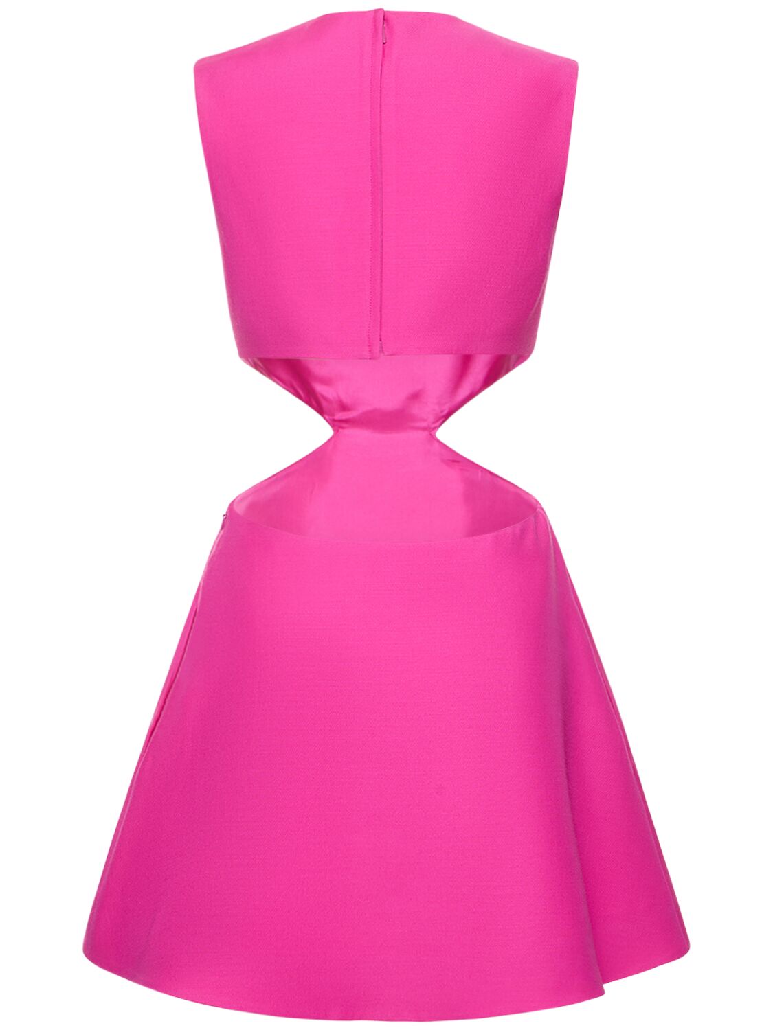 Shop Valentino Wool & Silk Crepe Cutout Rose Mini Dress In Pink