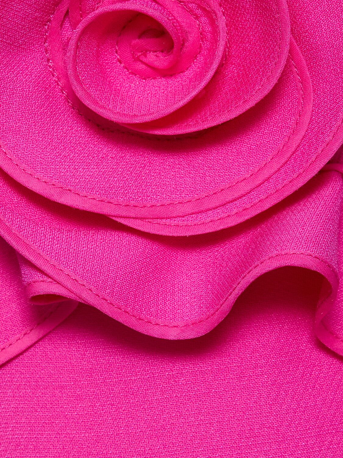 Shop Valentino Wool & Silk Crepe Cutout Rose Mini Dress In Pink