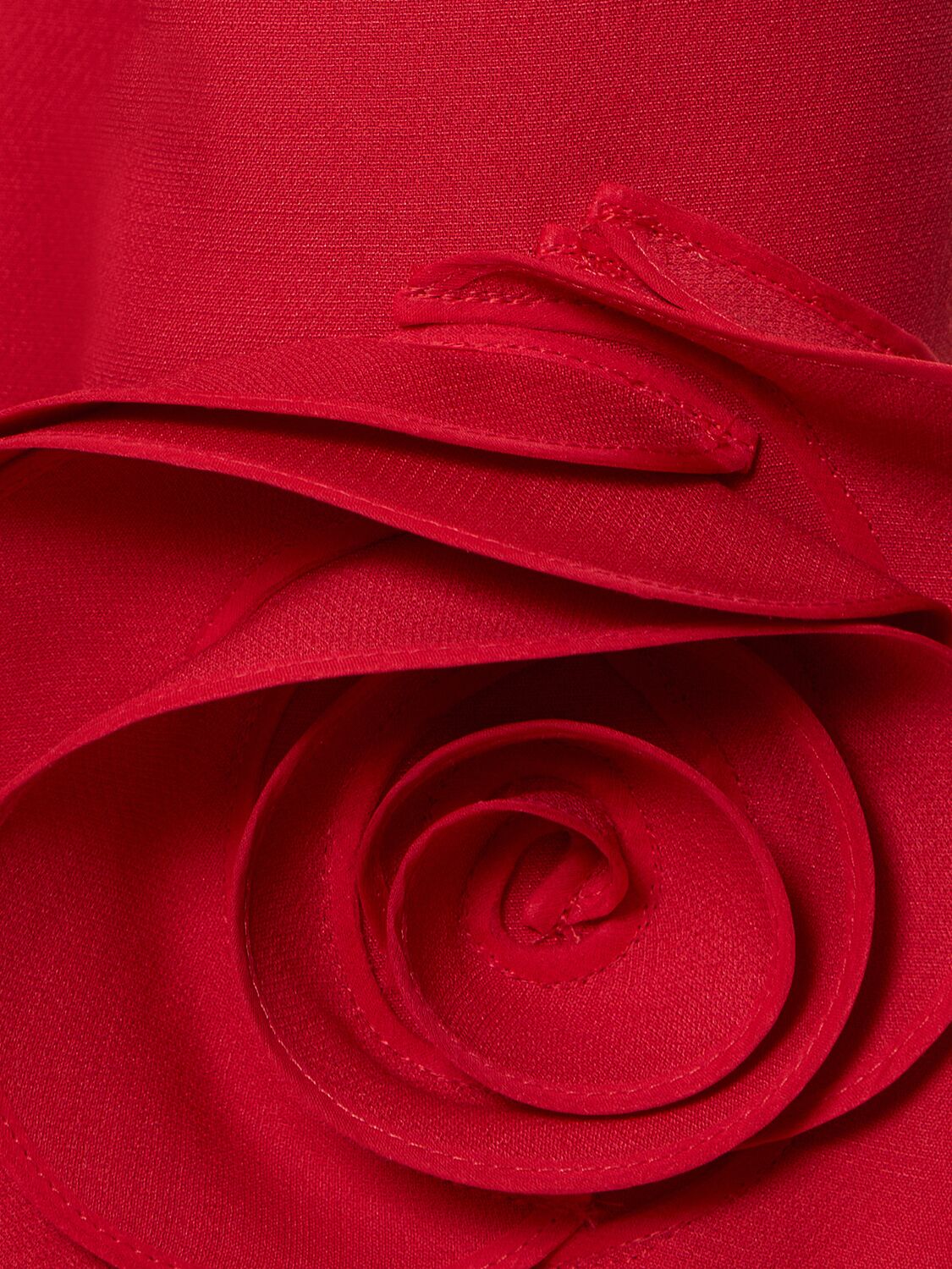 羊毛&真丝绉纱玫瑰装饰迷你连衣裙