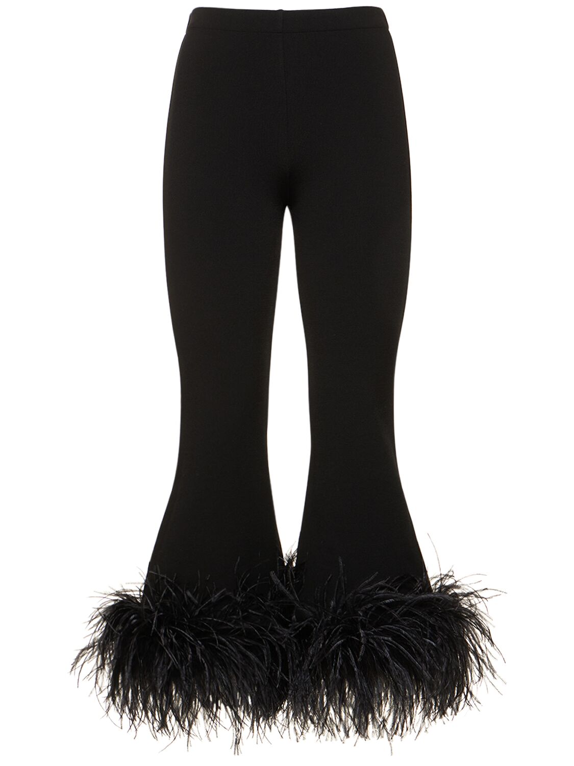 Image of Stretch Cady Straight Pants W/feathers