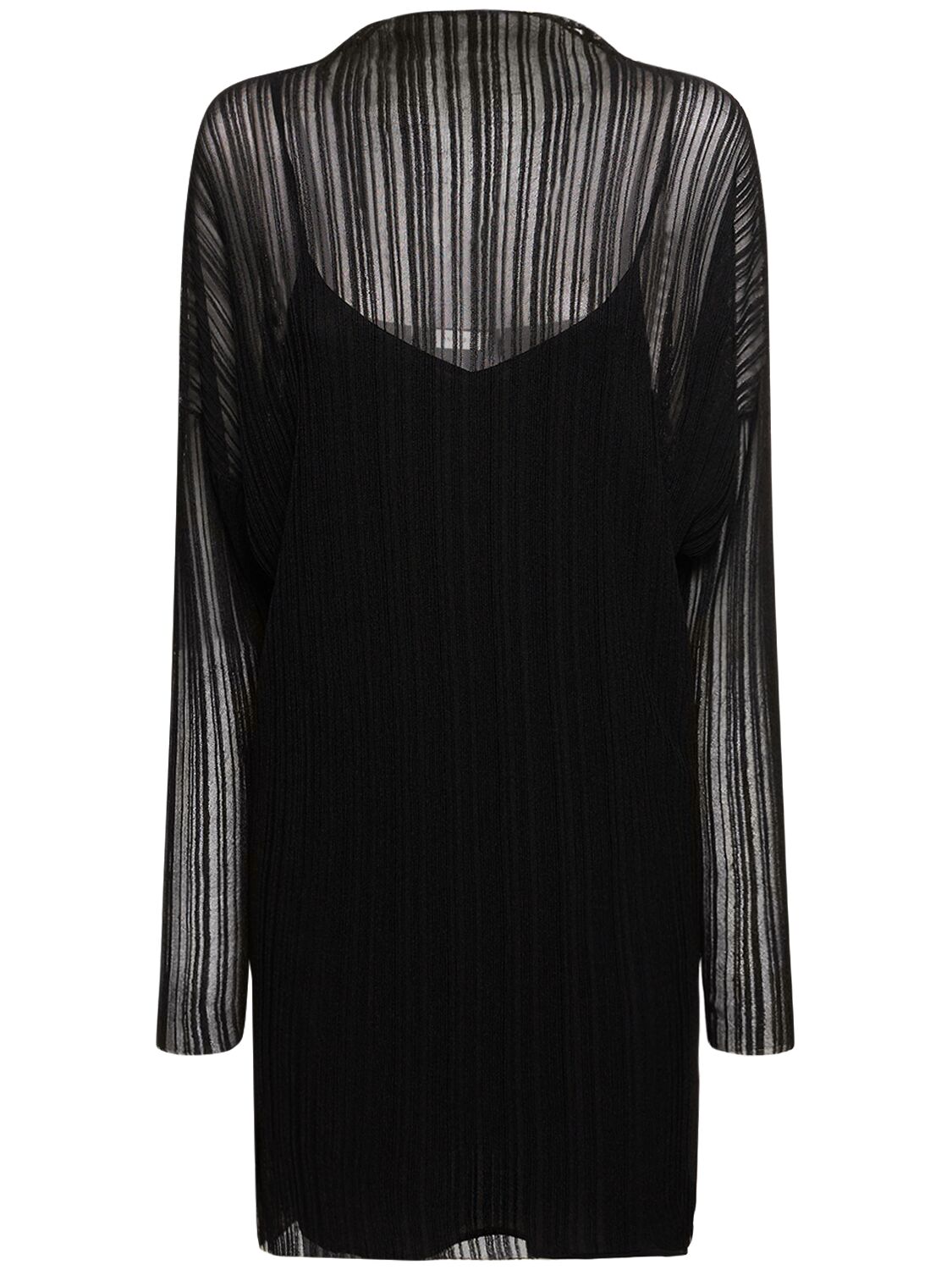 Shop Anine Bing Clare Viscose Blend Mini Dress In Black