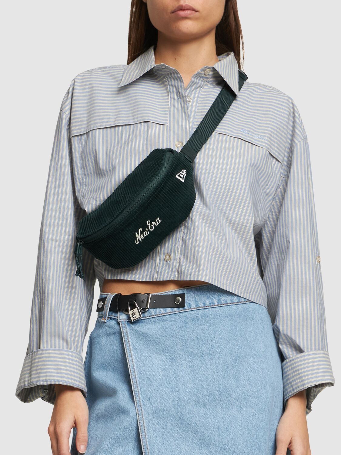 Shop New Era Mini Corduroy Belt Bag In Green