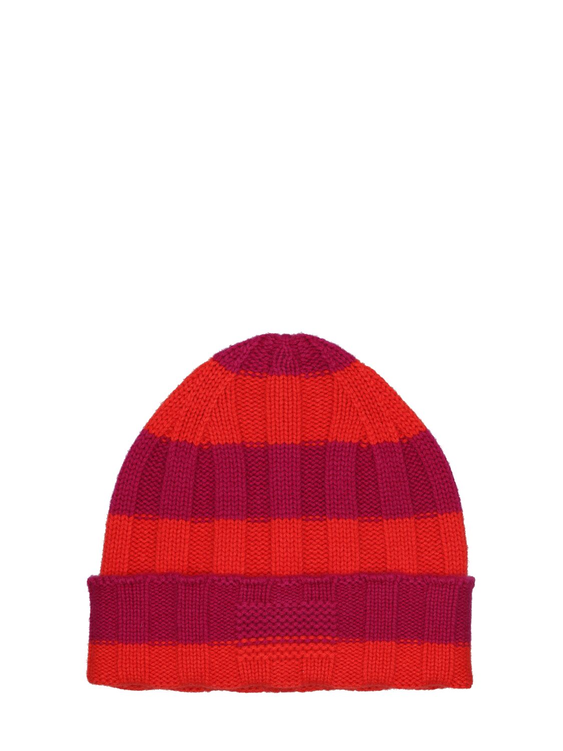 Guest In Residence Red & Pink 'the Rib Stripe' Beanie In Fuchsia,red