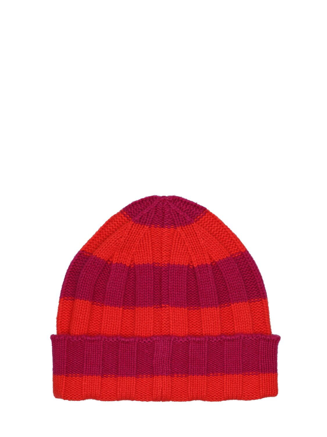 Shop Guest In Residence The Rib Stripe Cashmere Hat In Fuchsia,red