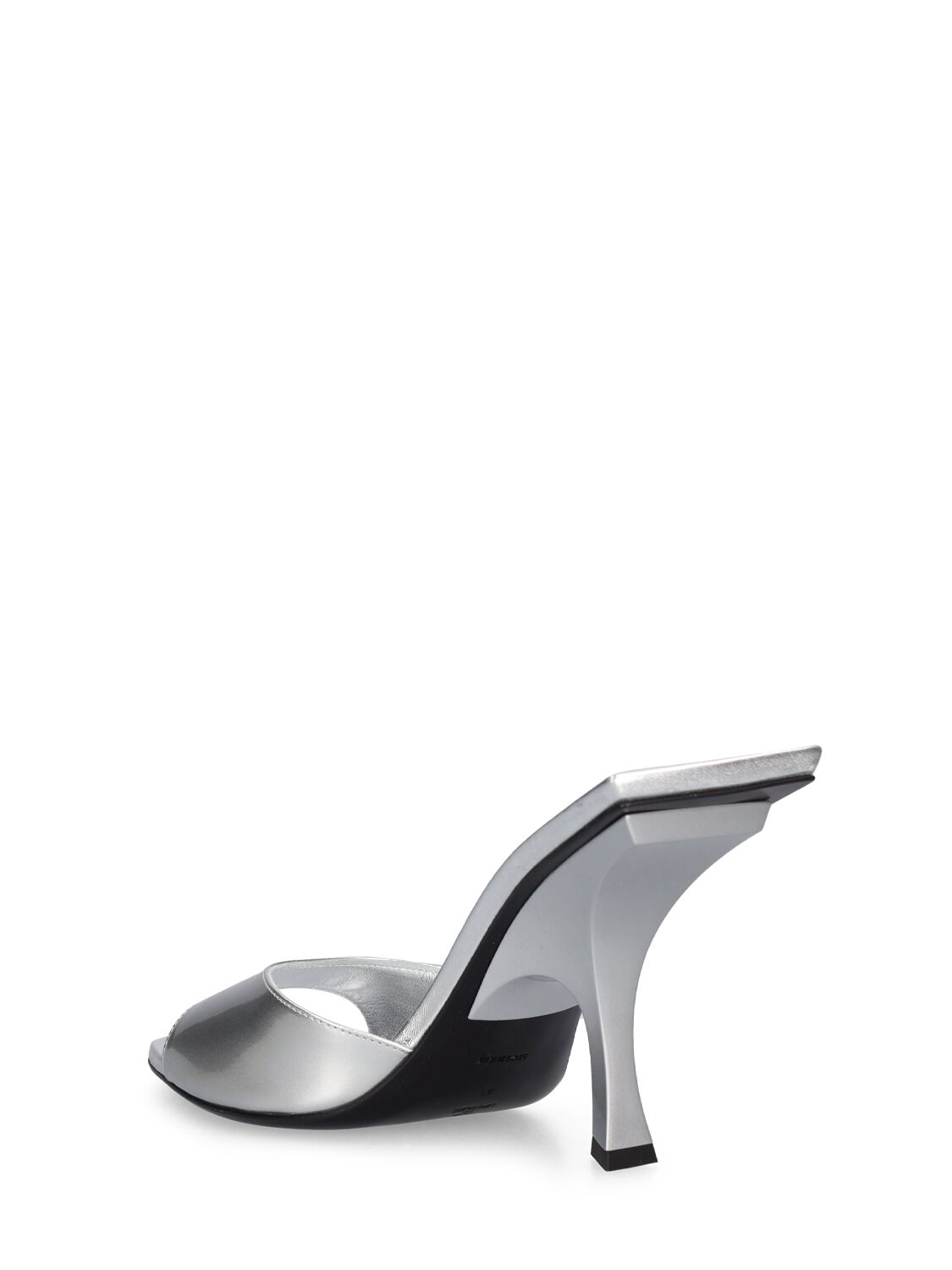 Shop Attico 95mm Ester Faux Metallic Leather Mules In Silver