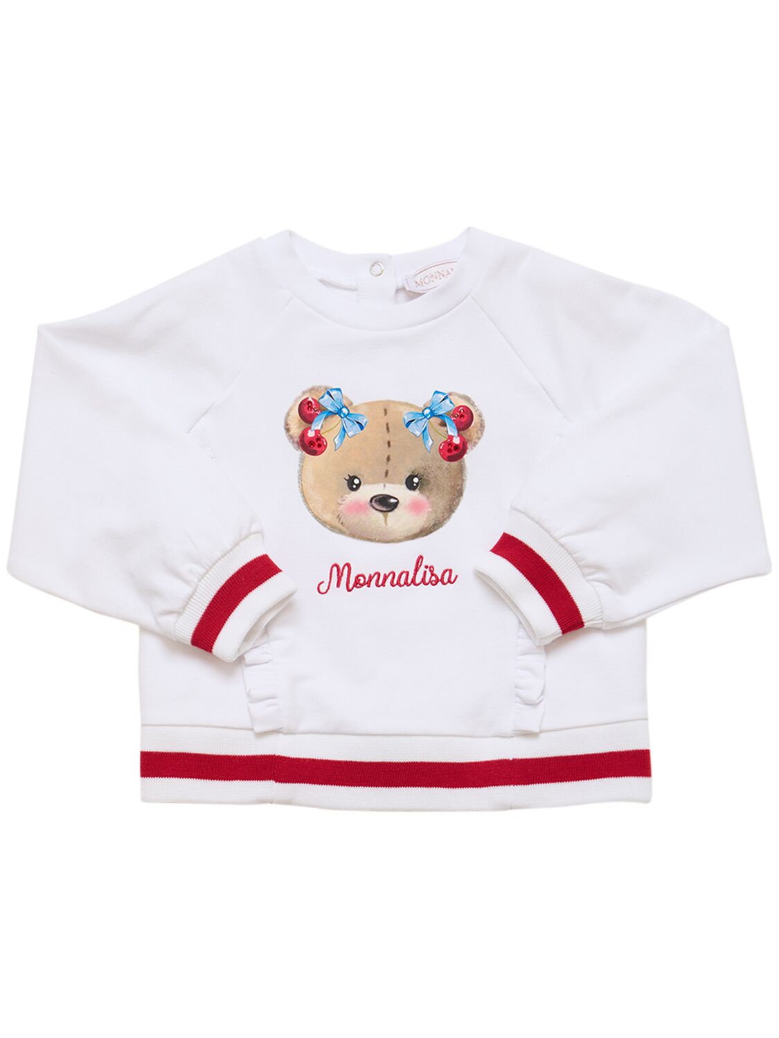 Monnalisa Kids' Printed Crewneck Sweatshirt In White