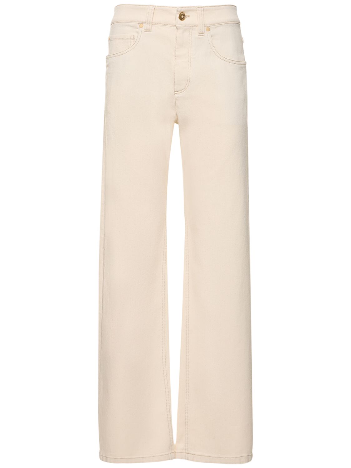 Image of Stretch Cotton Bull Wide Pants