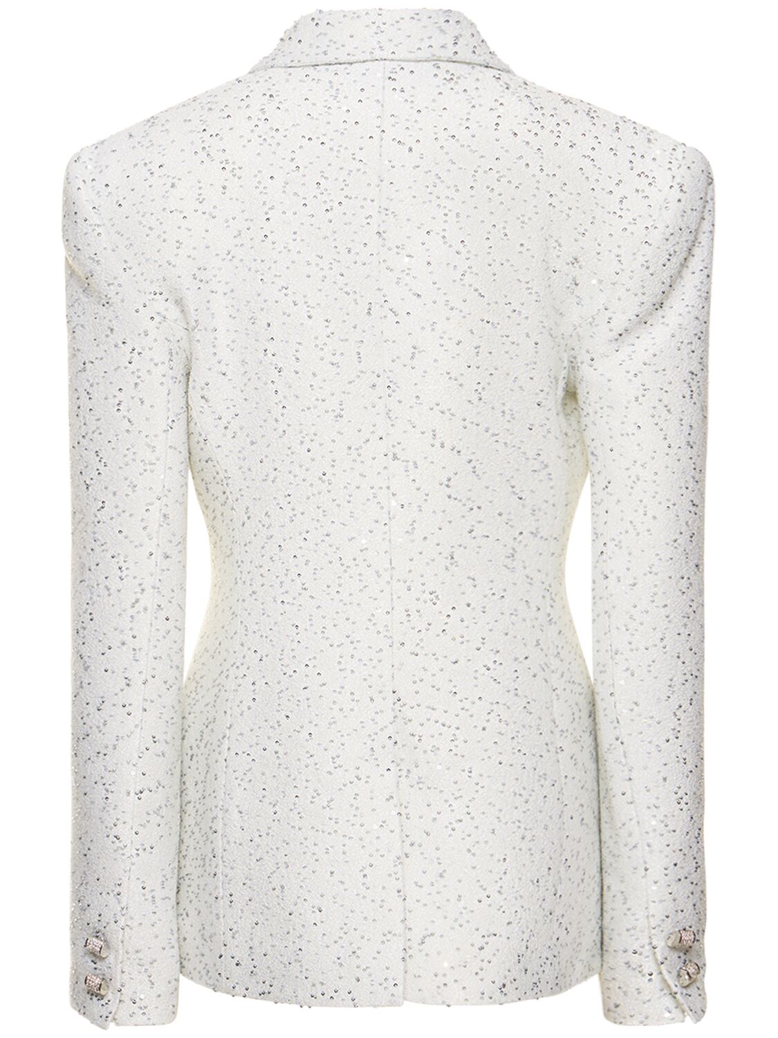 Shop David Koma Crystal & Sequin Embellished Jacket In White