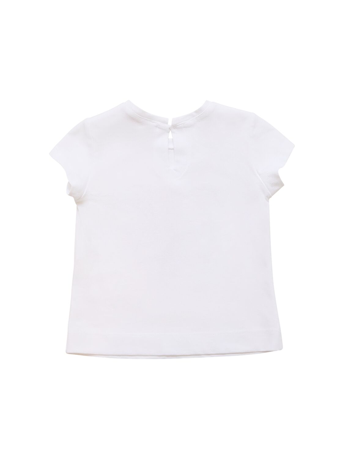 Shop Monnalisa Printed Cotton Jersey T-shirt In White