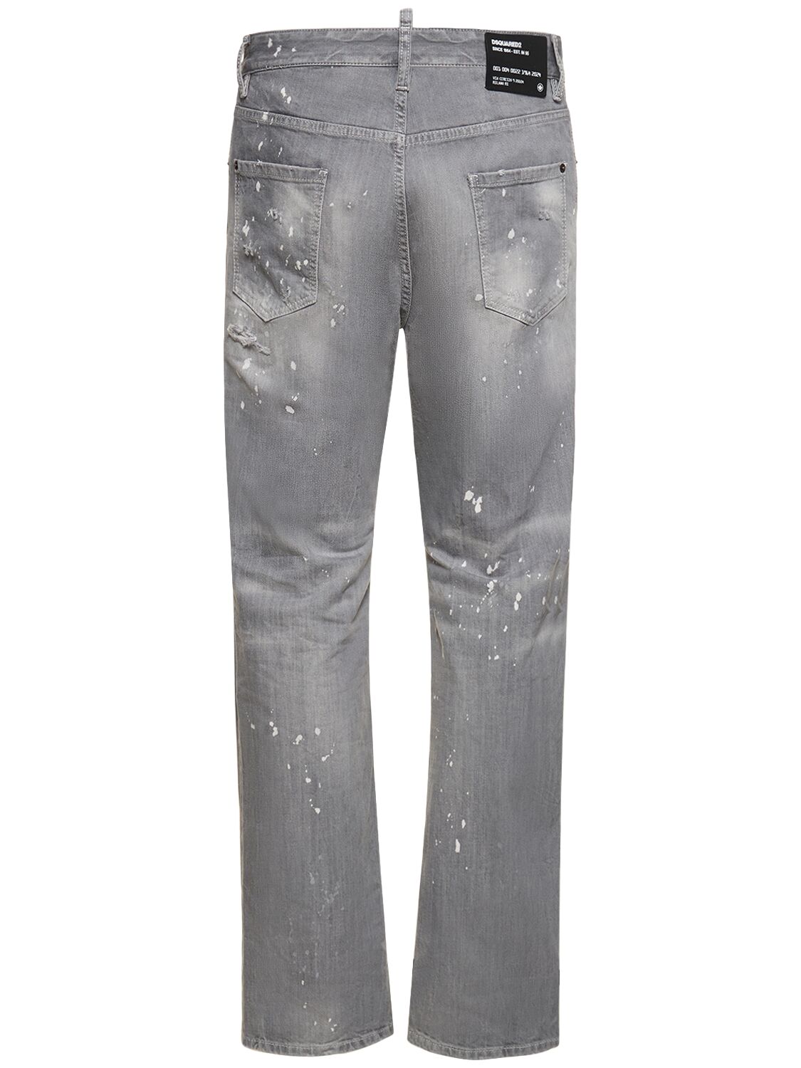 Shop Dsquared2 642 Stretch Cotton Denim Jeans In Grey