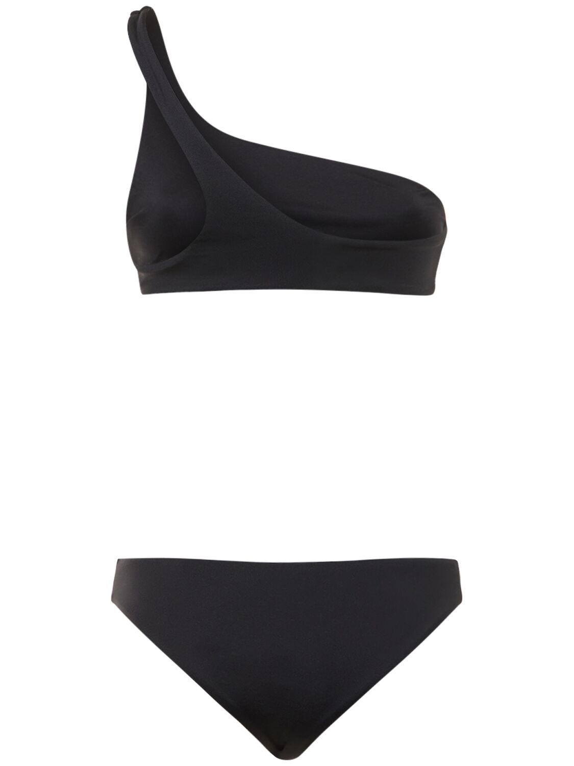Shop Off-white Off Stamp Lycra One Shoulder Bikini Set In Black