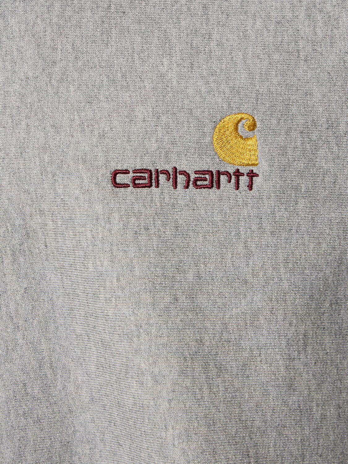 Shop Carhartt American Script Crewneck Sweatshirt In Heather Grey