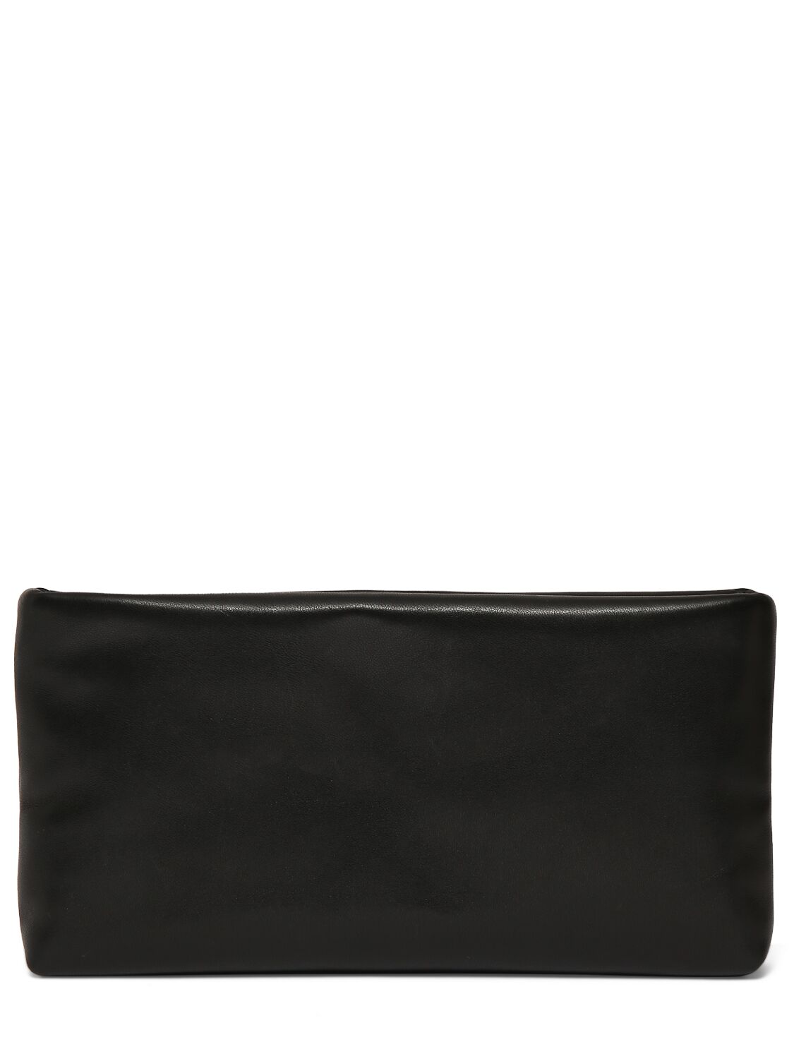 Shop Saint Laurent Calypso Leather Long Zipped Pouch In Black