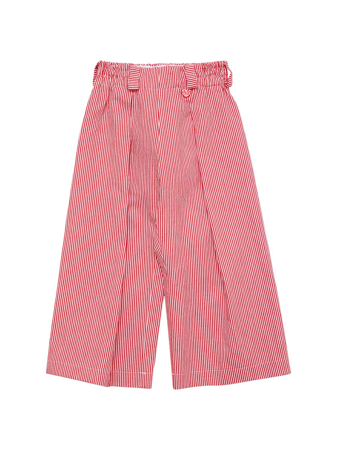 Monnalisa Kids' Cotton Blend Pants In Pink
